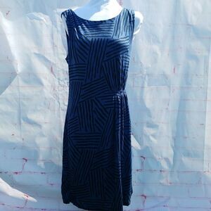 3/$25 LOFT blue black shift dress medium